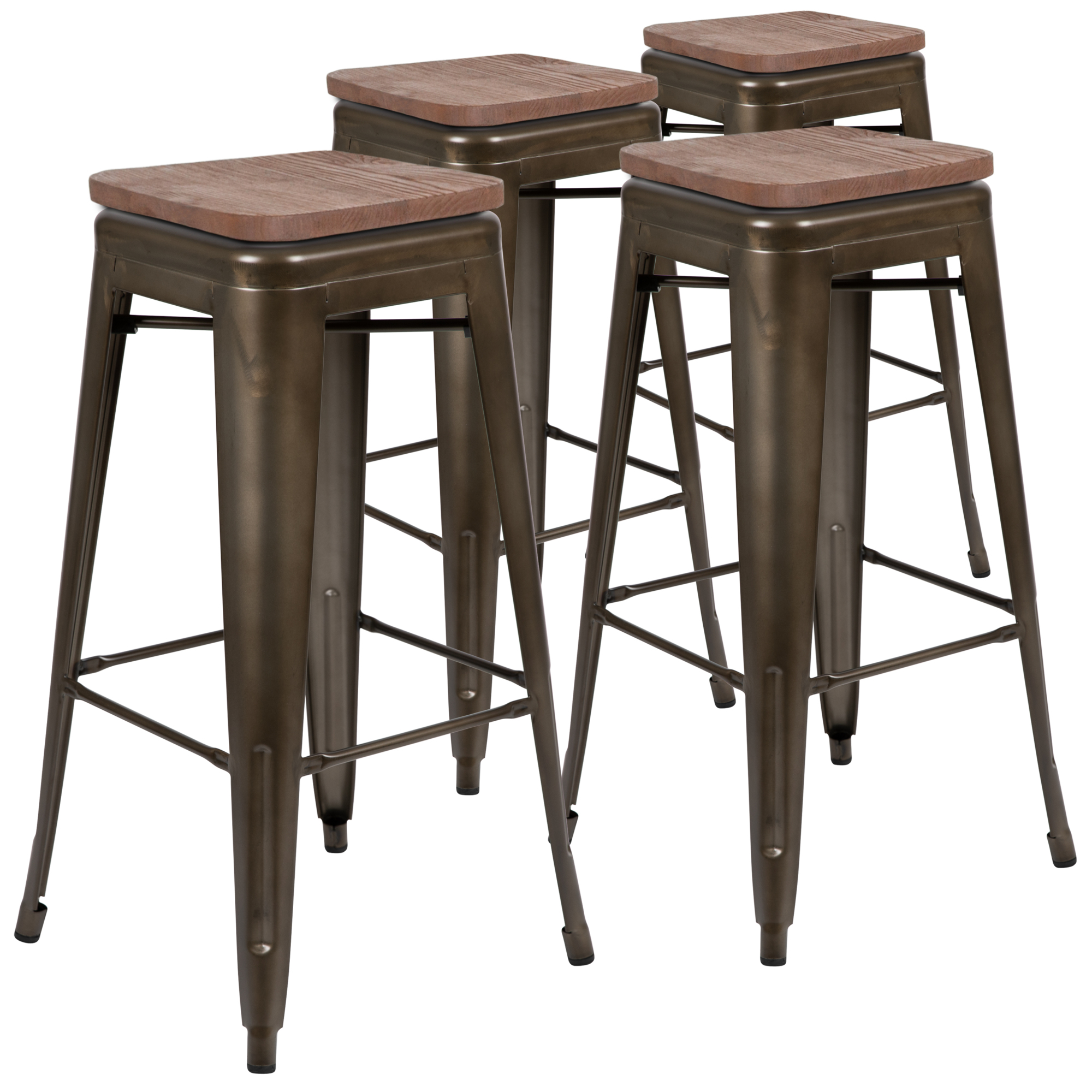 Flash Furniture, 4 Pack 30in. High Metal Indoor Bar Stool, Gray, Included (qty.) 4 Model# 4ET31320W30GNR